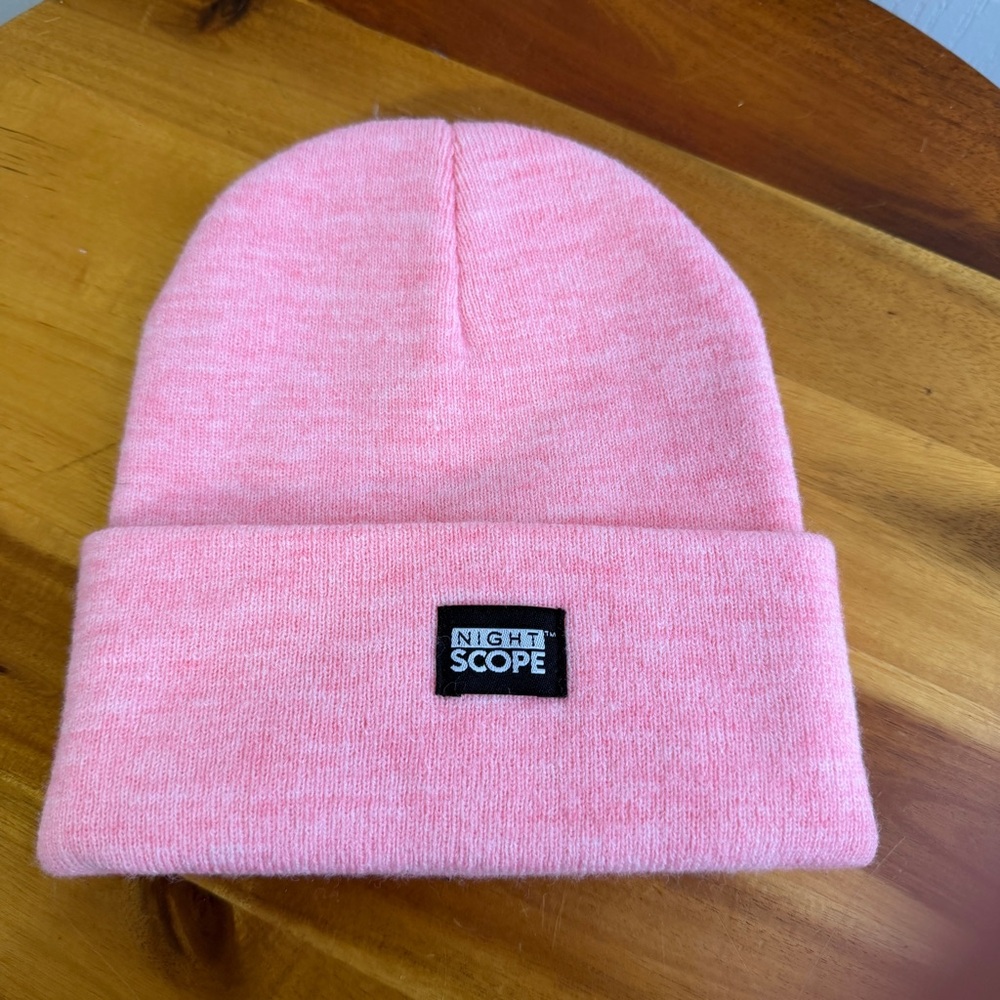 Night Scope pink beanie with flashlight OS